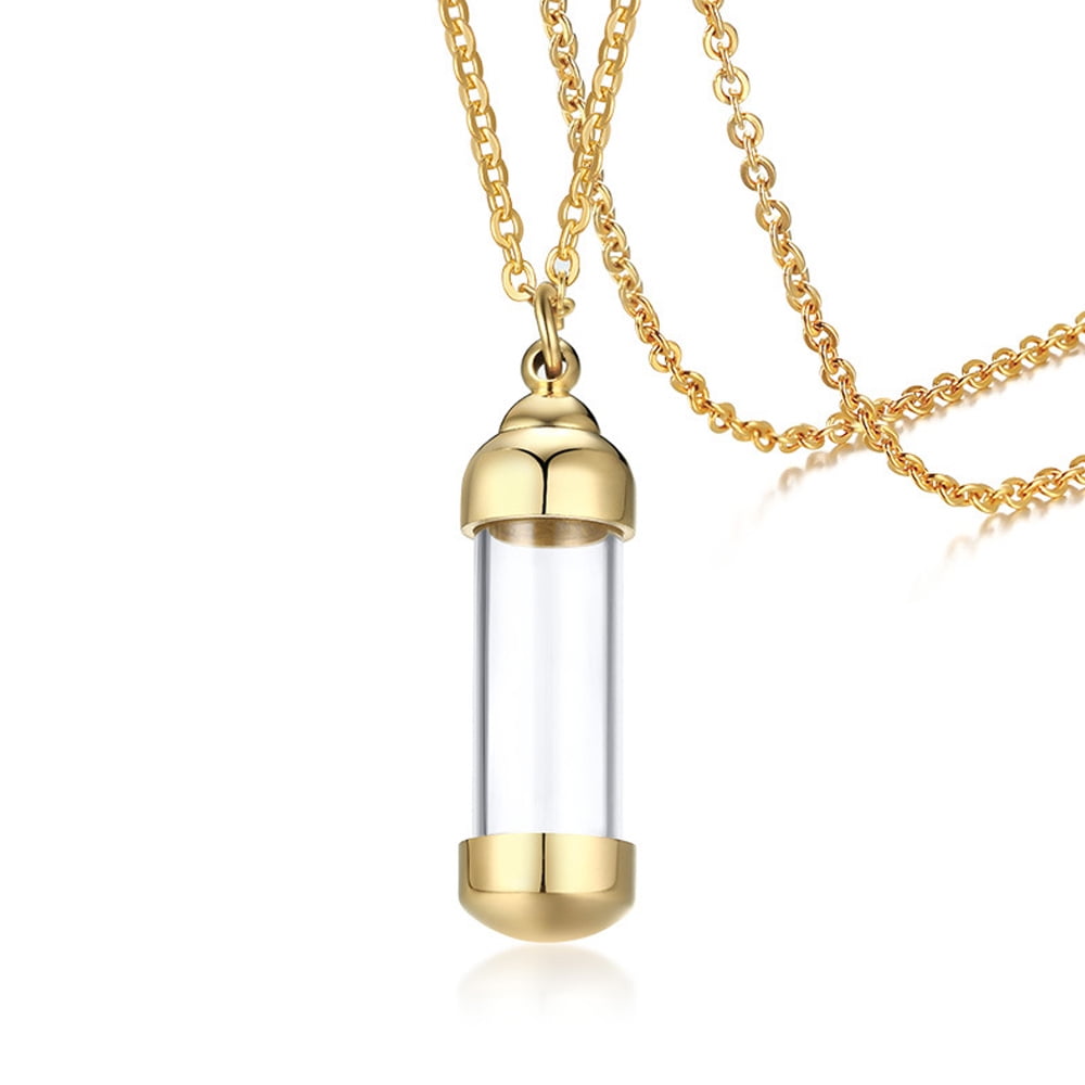 Personalized Engraving Acrylic Cylinder Urn Necklaces for Ashes Clear