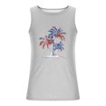 thumbnail image 3 of WREESH Patriotic Summer Tops Men's Sleeveless Crew Neck Tank Top with Graphic Print T-Shirts Gray, 3 of 4