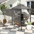 thumbnail image 4 of Outsunny 8' x 7.6' Grill Gazebo, Double Tiered Barbecue Gazebo, Dark Grey, 4 of 10