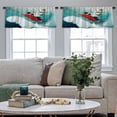 thumbnail image 4 of LALILO Kitchen Curtain Valance Greeting Card Christmas Rod Pocket Window Curtain 52"x 18" Set of 2, 4 of 5