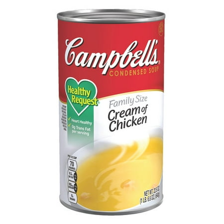 - (2 Pack) Campbell's Condensed Healthy Request Family Size Cream of Chicken Soup, 22.6 oz. Can