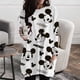 thumbnail image 2 of 2022 Autumn Women's Pocket Top Tee Shirt Elegant Loose Size Long Sleeve Daily Round Neck Disney Mickey Mouse Print Pullover5XL Gao Jinjia LED, 2 of 2