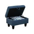 thumbnail image 2 of Aukfa 29" Storage Ottoman Bench with Lift Top for Home Office, Linen, Blue, 2 of 7