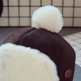 thumbnail image 5 of Kids Winter Ear Protection Hat Autumn Winter Children Lei Feng Hat with Fur Ball Decor Kids Outdoor Riding Hat with Ear, 5 of 5