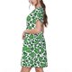 thumbnail image 2 of Disketp Leopard print St. Patrick's Day para Vestido de Manga Corta para Mujeres, Vestidos de Verano para Mujeres, Casual y Holgado para la Playa, 2 of 6