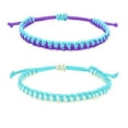 thumbnail image 1 of 2pcs Two-color woven hand rope Bracelet for Women Men Boys Girls, Adjustable Woven Rope Bracelet, 1 of 5