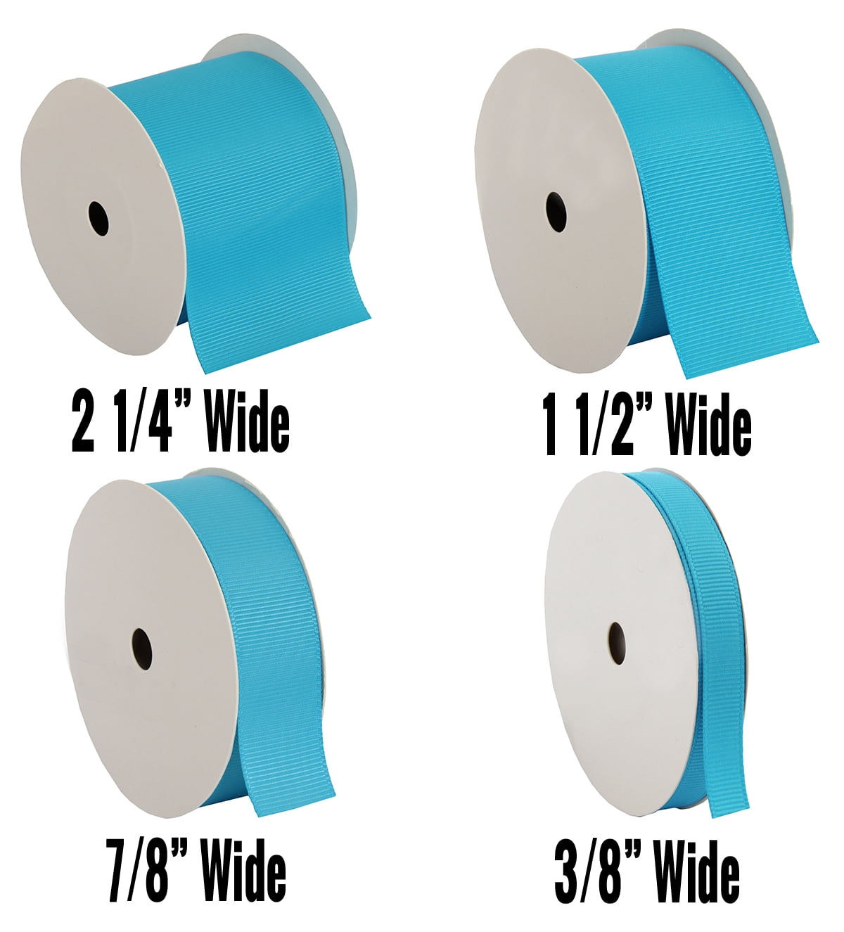 Threadart Grosgrain Ribbon Rolls - 10 yd rolls - 4 Widths 25 Colors - Solid Colors Ribbed Pattern - For Bows, Decorations, Hair Clips, and More - 2 1/4" (2.25") width - Aqua 340