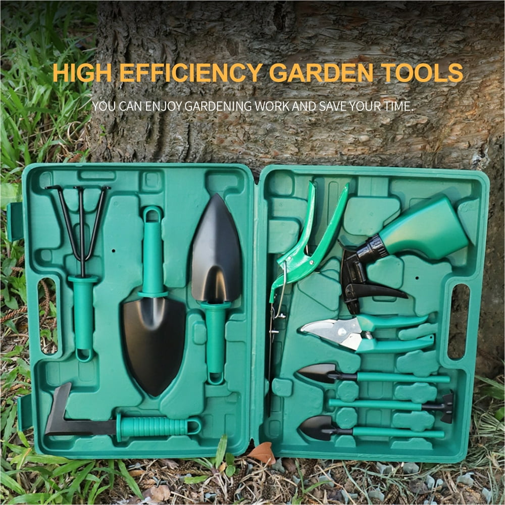 Anself Iron Garden Tools Set 10piece Gardening Tools Kit With Storage