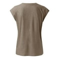 thumbnail image 3 of BKQCNKM Shirts for Women T Shirts for Women Short Sleeves V Neck Plain Color Soft Loose Fitting Summer T Shirts Women Tshirts Shirts for Women, Khaki M, 3 of 5