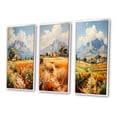 thumbnail image 3 of Designart "Czannes Series Mont Saintevictoirepaul wall art" Cottage Framed Wall Art Set Of 3 - Orange Mountains Frame Gallery Set For Office Decor, 3 of 7