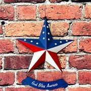 Rustic Metal 3D Barn Americana Stars Patriotic Wall Decoration American Flag Wall Star July 4th Country Americana Star