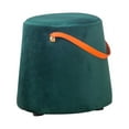 thumbnail image 4 of Rongfmy Pouf Rond Portable Tabouret Banc pour Changer de Chaussures avec Poignée Gain de Place Uni Vert Foncé, 4 of 9