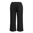 thumbnail image 4 of SBYOJLPB Women's Plus Size Pants Solid Color Elastic Waist Drawstring Pants with Pocket, 4 of 7