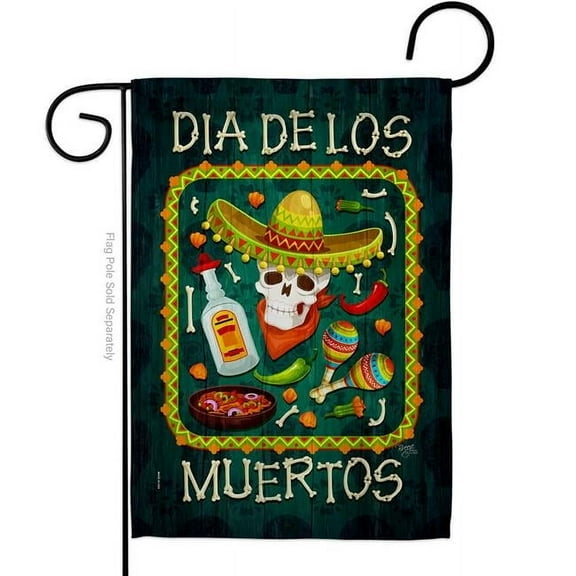 Breeze Decor G162111-BO 13 x 18.5 in. Calavera Sugar Skull Garden Flag with Fall Day of Dead Double-Sided Decorative Vertical Flags House Decoration Banner Yard Gift