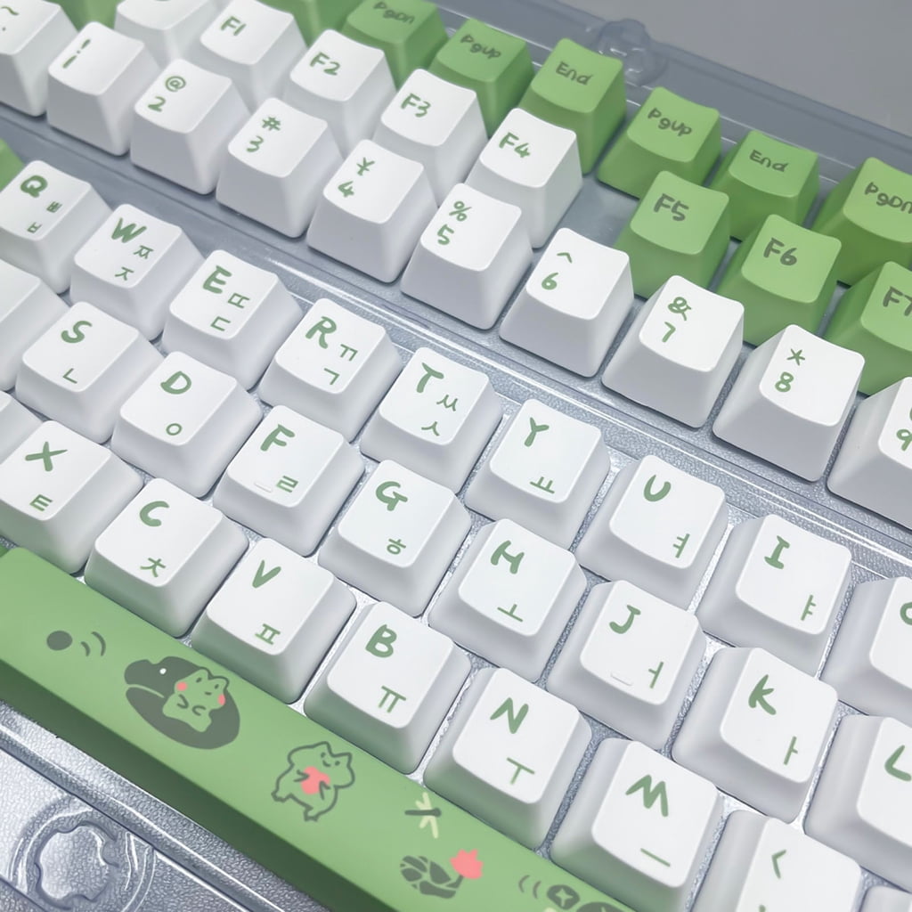 Tizuqe Cute Frogs Design Korean Keycaps for MX Switches Mechanical Keyboard ,PBT XDA/OEM Height for Typists and Gamers