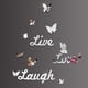 thumbnail image 2 of Pegatina de pared con espejo decorativo con letras en inglés Live Love Laugh Butterfly, 2 of 6