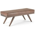 thumbnail image 1 of Chanelle 48 in. W Rectangle Ottoman Bench in Distressed Umber Brown Faux Leather, 1 of 9