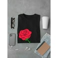 thumbnail image 3 of Red Rose Design Graphic Men Black T-Shirt, Male Large, 3 of 4