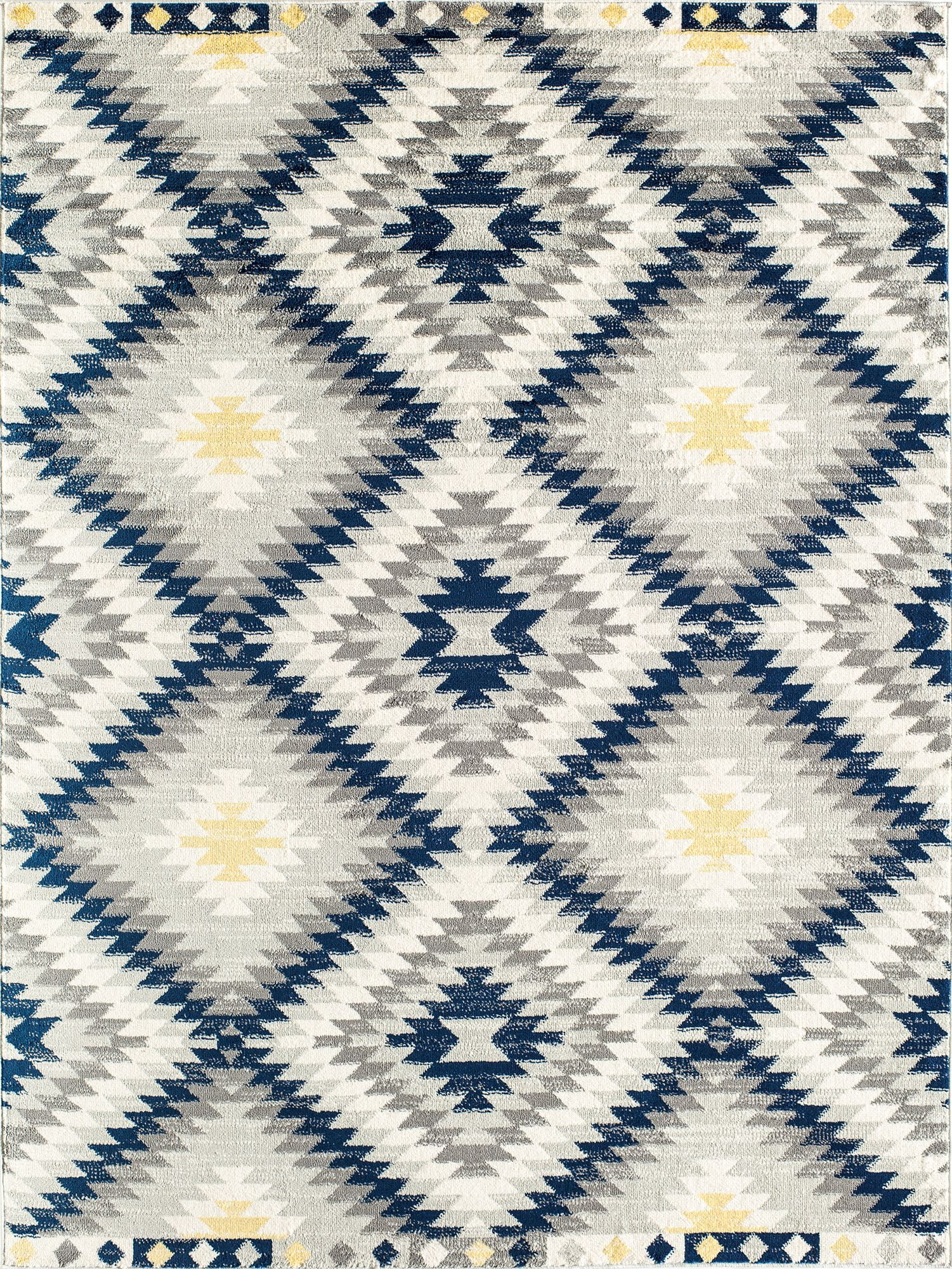 Soleil BR30B Kilim Navy Tribal Moroccan navy Area Rug, 4'x6'