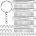 thumbnail image 1 of 600 anillos para llavero, 200 anillos para llavero de 25 mm con cadena y 200 anillos de salto con 200 pasadores de ojo de tornillo para manualidades de resina y fabricación de llaveros, 1 of 5