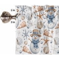 thumbnail image 5 of Christmas Coastal Kitchen Curtains and Valances Set, Rod Pocket Curtains Tier Farmhouse Window Curtains 36 Inch Length, Snowman Ocean Starfish Shell Conch 3 Piece Kitchen Curtains Set, 5 of 6
