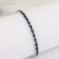 thumbnail image 5 of Oval Cut Lab-Created Blue Sapphire Tennis Bracelet for Women, 925 Sterling Silver, Prong Set, Elegant Gift for Her, Timeless Design, Jewelry for Special Occasions, 5 of 5