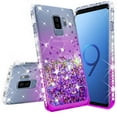 thumbnail image 4 of Compatible for Samsung Galaxy S9 Plus Case, with [Temper Glass Screen Protector] SOGA Diamond Glitter Liquid Quicksand Cover Cute Girl Women Phone Case [Clear/Purple], 4 of 6
