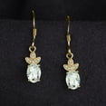 thumbnail image 5 of Jewelrypalace Natural Green Amethyst White Rock Quartz 925 Sterling Silver Earrings For Woman Gold Plated, 5 of 6
