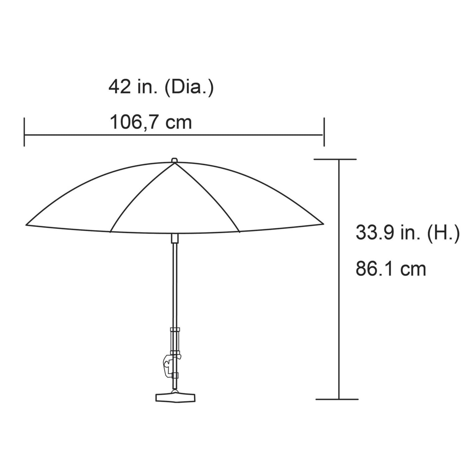 Parasol de plage octogonal à pince Mainstays, 1,2 m