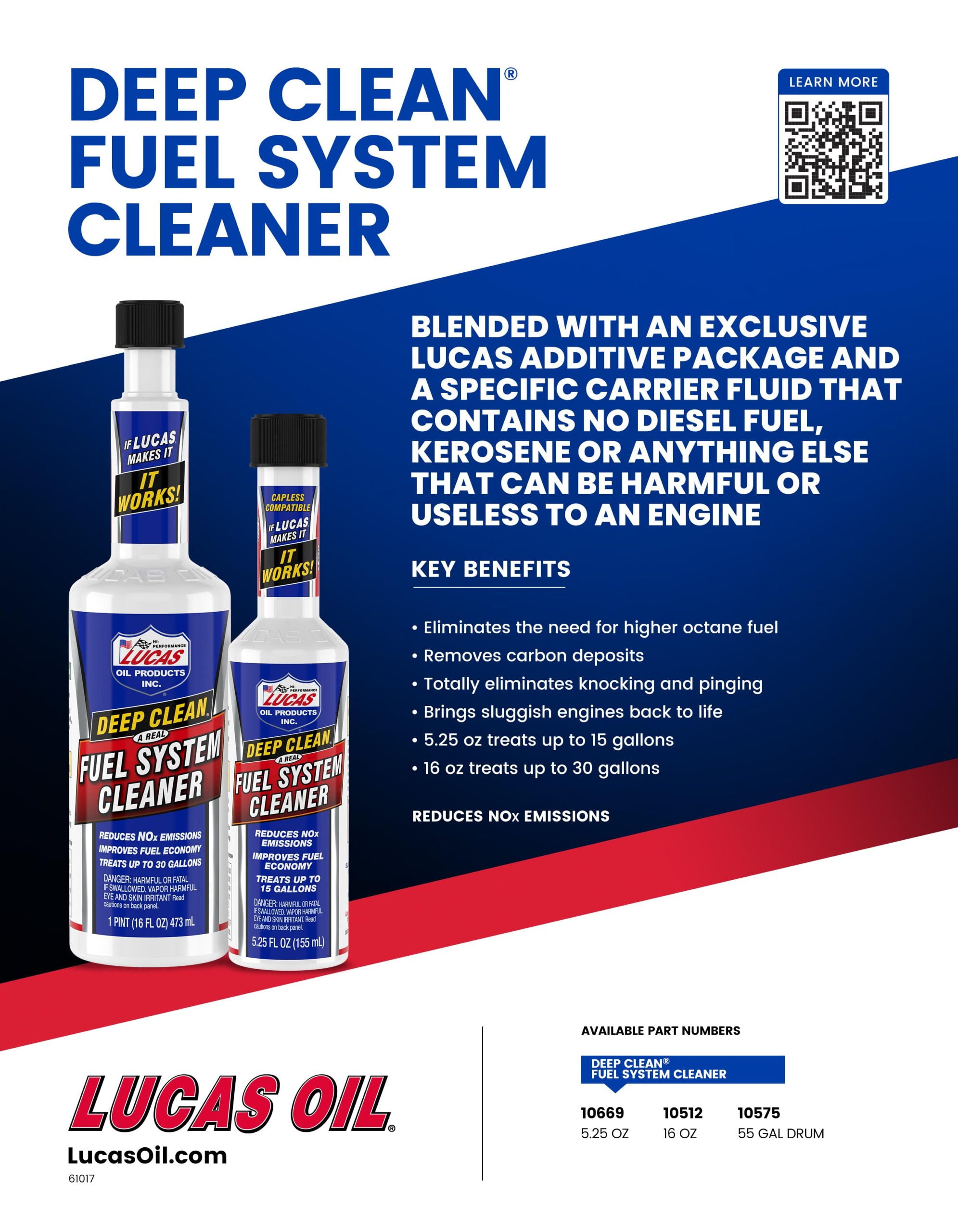 (3 pack) Lucas Oil 10669 Deep Clean Fuel System Cleaner 5.25 Ounce Automotive Fuel Additive