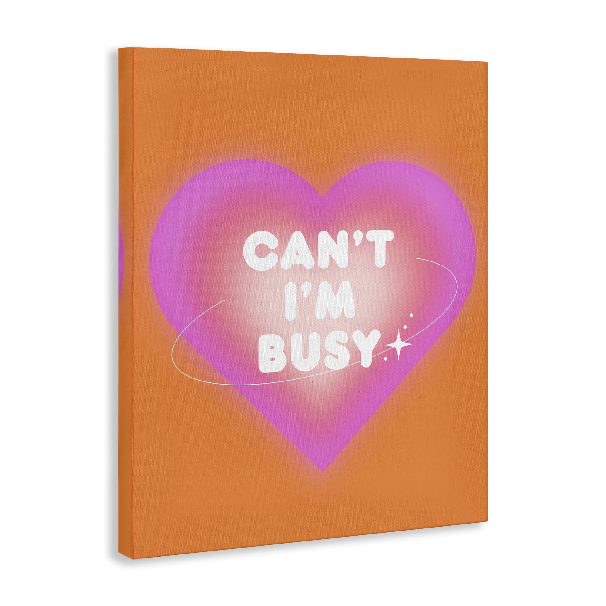 Stupell Industries Can't I'm Busy Phrase Text & Numbers Painting Wrapped Canvas Art Print Wall Art, 16 x 20