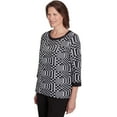 thumbnail image 3 of Alfred Dunner Womens  Houndstooth Textured Top, 3 of 6