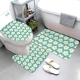 thumbnail image 3 of Bathroom Rugs Sets 3 Piece - Cute Fried Egg Pine Green Absorbent Non Slip Bath Mats, U-Shape Toilet Lid Cover, Contour Mat, Soft Washable Shower Mats Bath Rug Mat for Bathroom Tub Toilet, 3 of 7