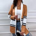 thumbnail image 4 of Chaqueta de Punto de Manga Larga Con Costuras A Rayas de Color Para Mujer Abrigo de Cárdigan de Otoño A Rayas Informal Odeerbi  ODB-6, 4 of 6