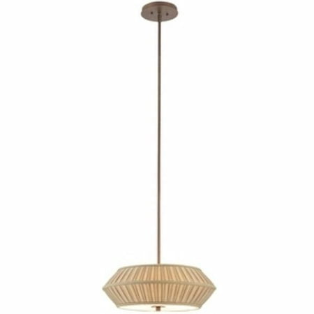- Dolan Designs Sunrise - Three Light Pendant, Classic Bronze Finish with Toasted Pleated Fabric Shade