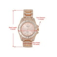 thumbnail image 3 of Women's Baguette Cut Diamond Crystal Bling'ed Out Watch - Drop it Down with This Ice on Your Wrist Ladies!! Kakuna Matata!! - ST10372MLA Metal Rose Rose, 3 of 4