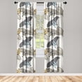 thumbnail image 3 of Ambesonne Spring Curtains, Butterfly Vintage Floral, Pair of 28"x95", Pale Slate Blue and Dark Grey, 3 of 5