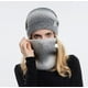 thumbnail image 3 of RV Gorro de invierno para mujer, bufanda de lana tejida, cálido, a prueba de viento, gorro de franela, 2 uds. Rojo Verde, 3 of 3
