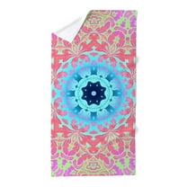 CafePress - Bohemian Pink Colorful Abstract Pattern - Large Beach Towel, Soft 30"x60" Towel with Unique Design