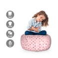 thumbnail image 2 of Polka Dots Storage Toy Bag Chair, Colorful Romantic Polka Dots in Geometric Shapes Vintage Groovy Print, Stuffed Animal Organizer Washable Bag, Large Size, Pink Purple, by Ambesonne, 2 of 3