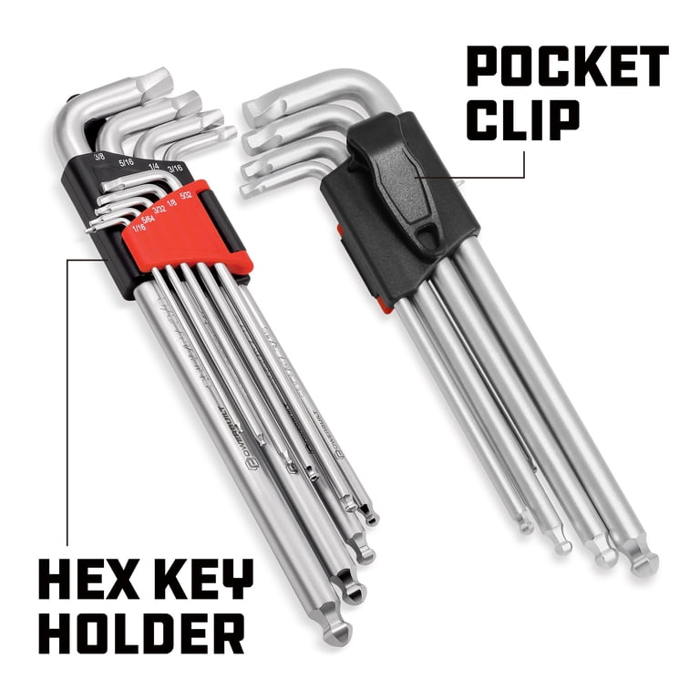 Powerbuilt 9 Piece Zeon SAE Hex Key Wrench Set for Damaged