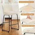 thumbnail image 5 of Dycanpo 26" Counter Height Bar Stools Set of 3, Faux Leather 2.5" Cushion, Ivory, 5 of 7