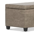 thumbnail image 5 of Avalon 48 inch Wide Transitional Storage Ottoman Bench in Distressed Smoky Grey Brown Vegan Leather, 5 of 11
