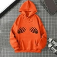 thumbnail image 3 of Funny Halloween Skeleton Hoodies for Women Casual Oversized Hooded Sweatshirt with Pockets Pullover Tops, 3 of 4