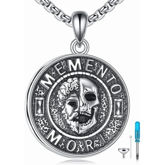 Urn Necklace for Ashes/Custom Urn Necklace for Ashes s925 Sterling Silver Memento Mori Cremation Pendant Necklace Memorial Jewelry Keepsake Gifts for Humen