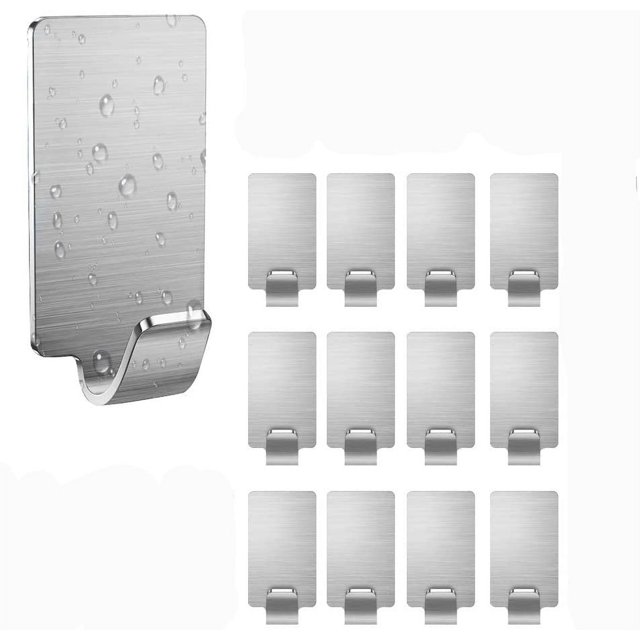 Carón 24 piezas. Gancho autoadhesivo de acero inoxidable Zhivalor ZH-176