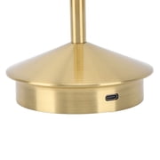 BIMZUC Cordless Table Lamp Modern Iron Art Portable LED Desk Lamp with 3 Color Touch Control 2000mAh Battery Stepless Dimming Gold