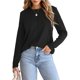 thumbnail image 1 of Camisas de Larga para Mujer, Jerséis Modernos, Elegantes, Informales, Plisados, de Cuello Redondo, de Punto, Blusas Lisas y Sueltas, Conjuntos Negro M, 1 of 7