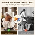 thumbnail image 3 of Power Lift Recliner Chair for Elderly with Heating & Vibration Massage, Large Wide Heavy Duty Extended Footrest for Big & Tall, 2 Cup Holders & Side Pockets Faux Leather, 3 of 7