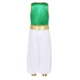 thumbnail image 4 of Disfraz de Cosplay árabe de Carnaval de Aladin de los reyes del Príncipe mítico para chico, chaleco frontal abierto con recorte trenzado y pantalones con cinturón, 4 of 5